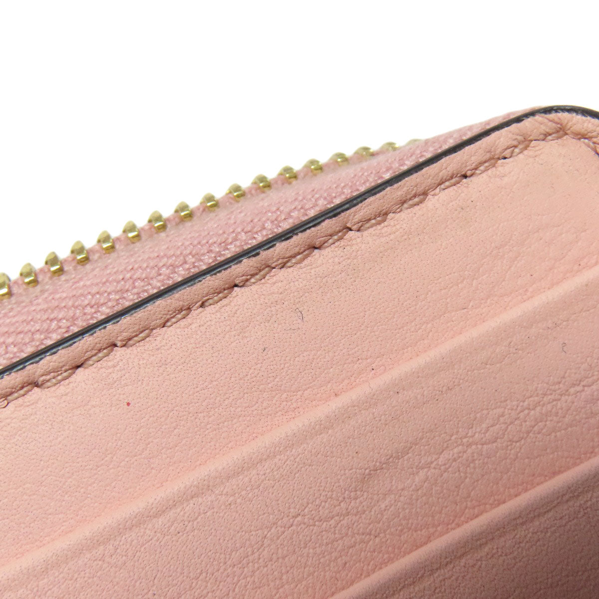 GUCCI Long Wallet Purse 453158 leather pink logo Women Used