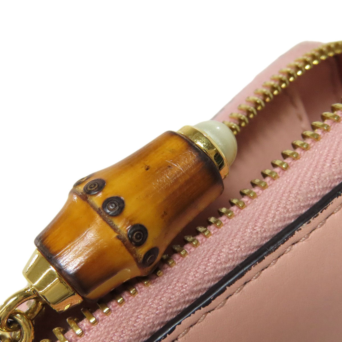 GUCCI Long Wallet Purse 453158 leather pink logo Women Used