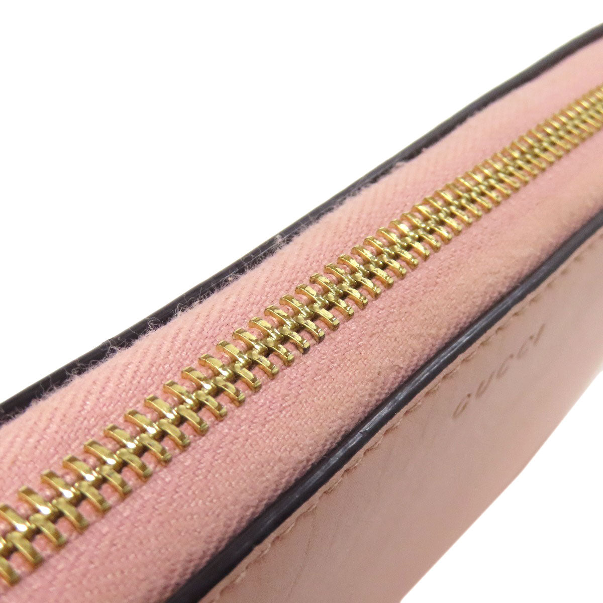 GUCCI Long Wallet Purse 453158 leather pink logo Women Used