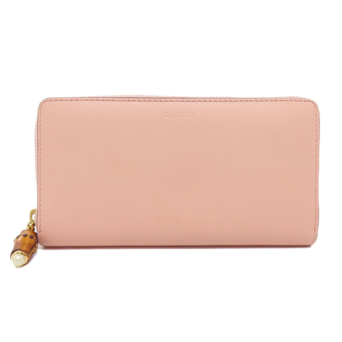GUCCI Long Wallet Purse 453158 leather pink logo Women Used
