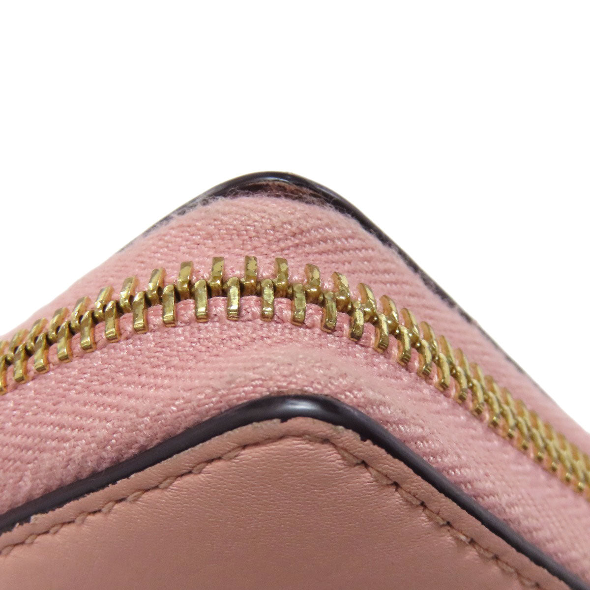 GUCCI Long Wallet Purse 453158 leather pink logo Women Used