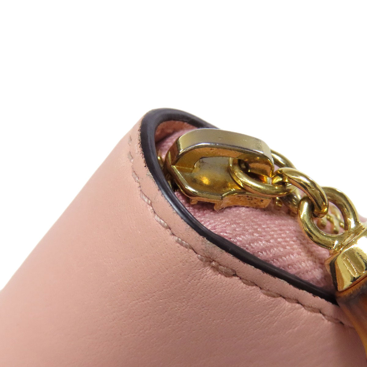 GUCCI Long Wallet Purse 453158 leather pink logo Women Used