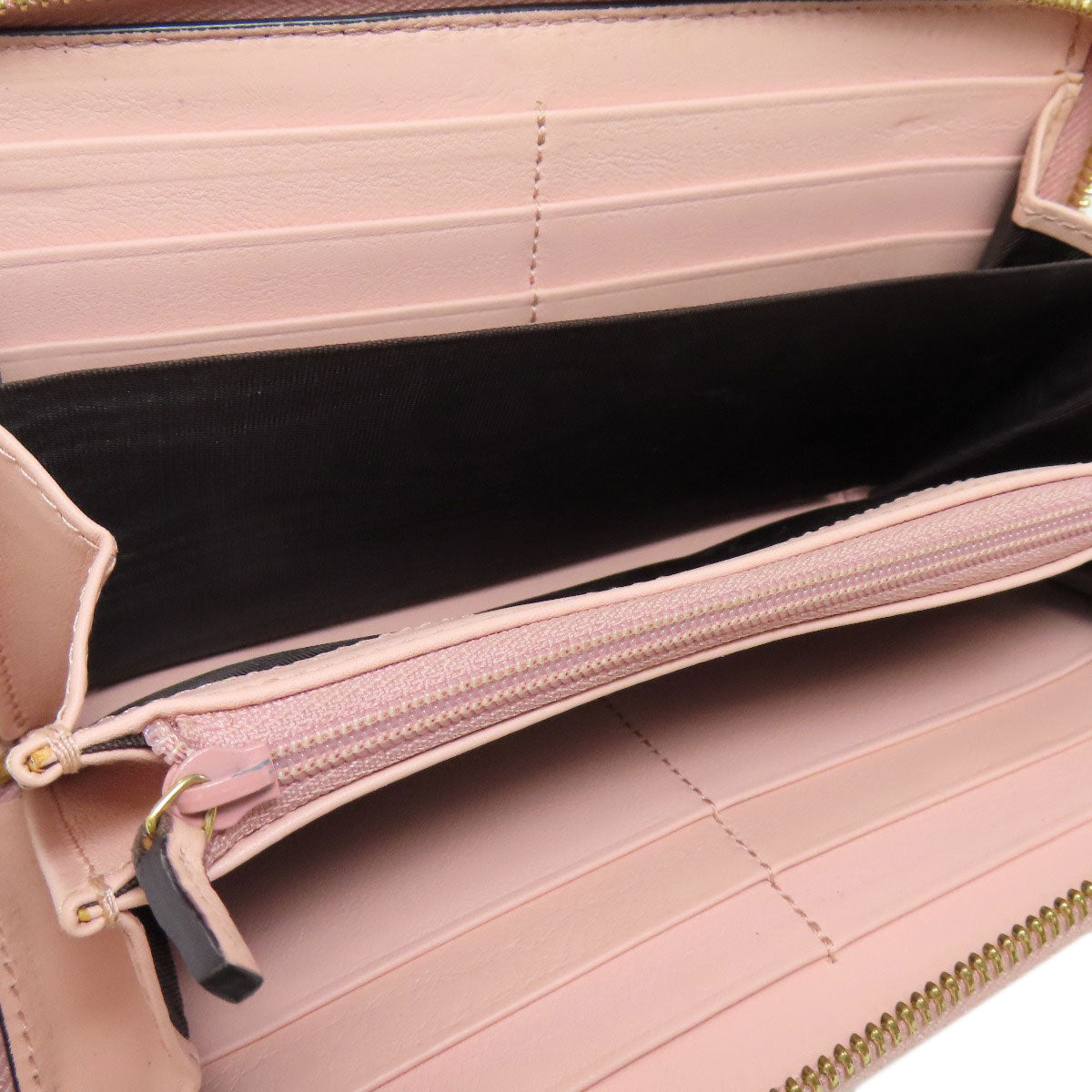 GUCCI Long Wallet Purse 453158 leather pink logo Women Used