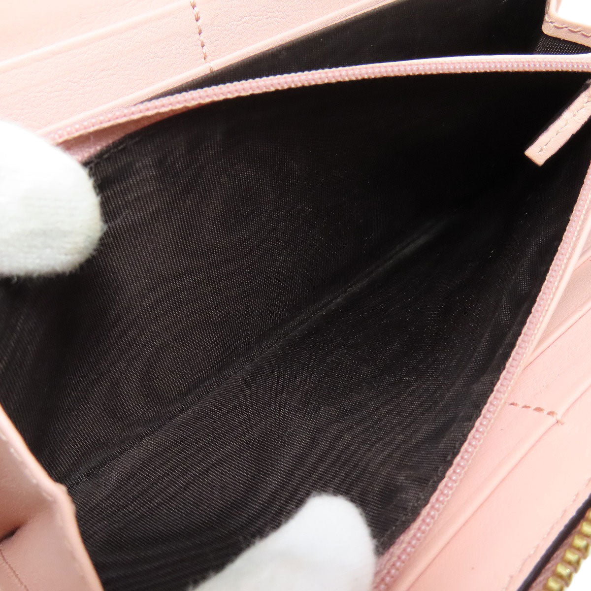 GUCCI Long Wallet Purse 453158 leather pink logo Women Used