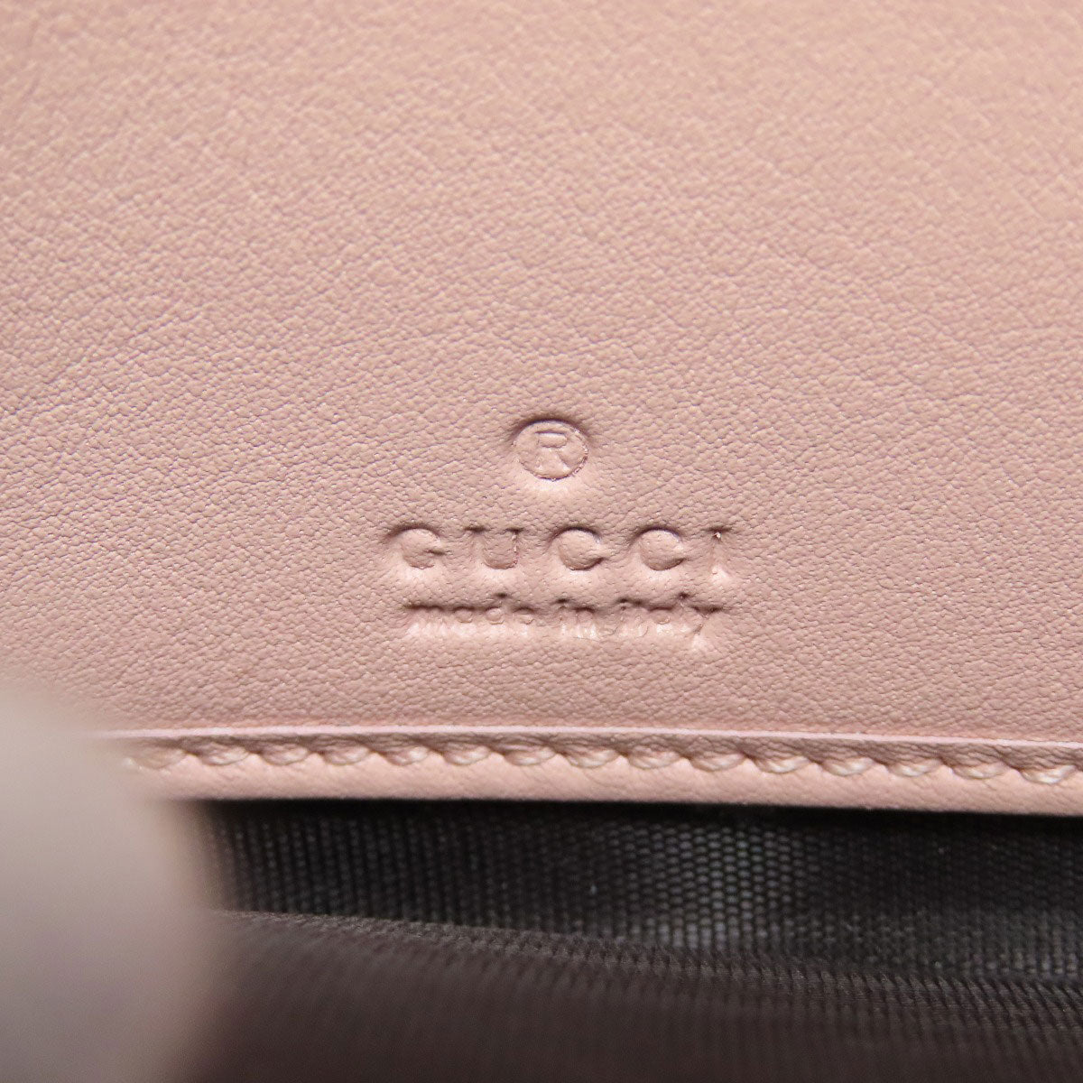 GUCCI Long Wallet Purse 453158 leather pink logo Women Used