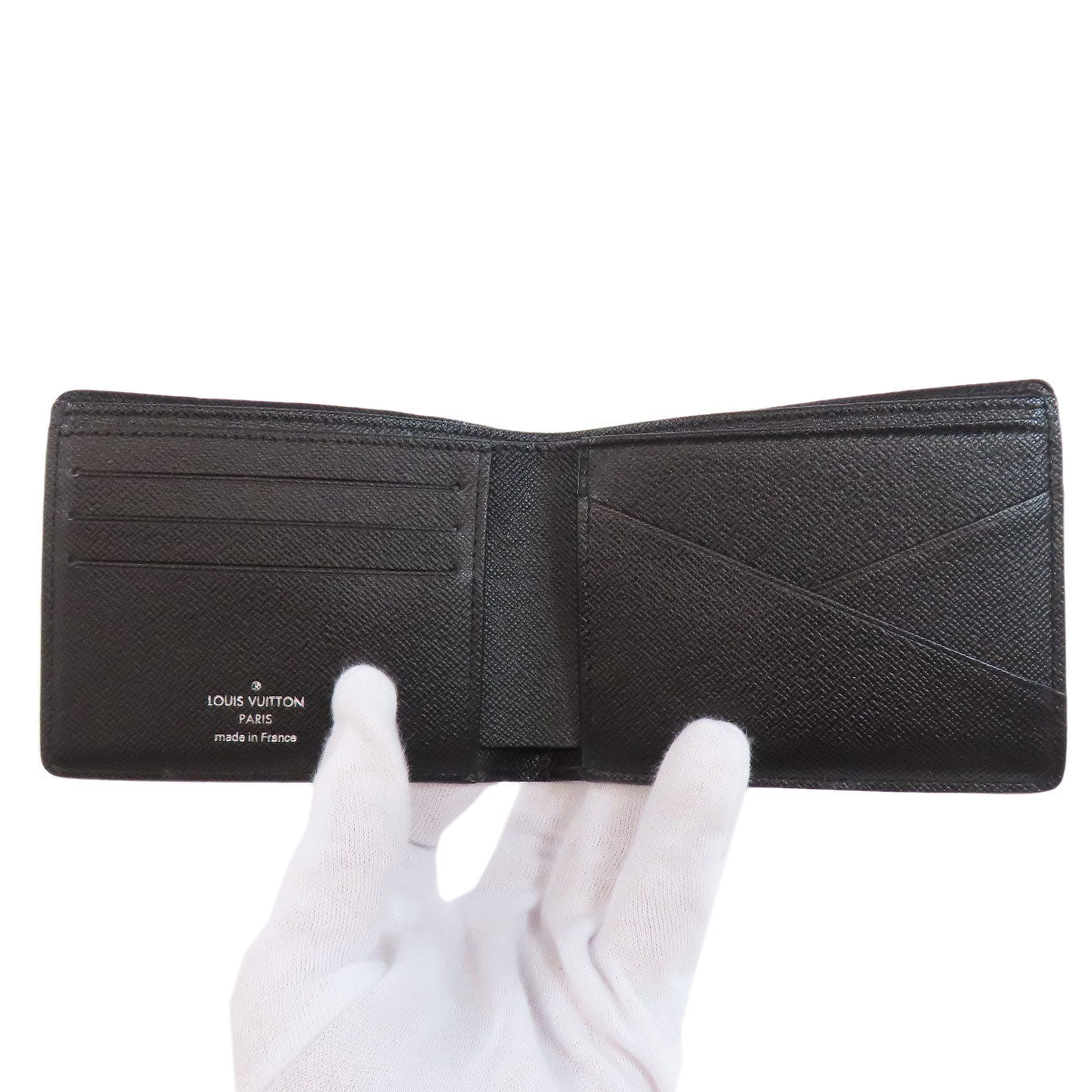 LOUIS VUITTON Bifold Wallet N62663 Damier canvas black Portefeuille Women Used