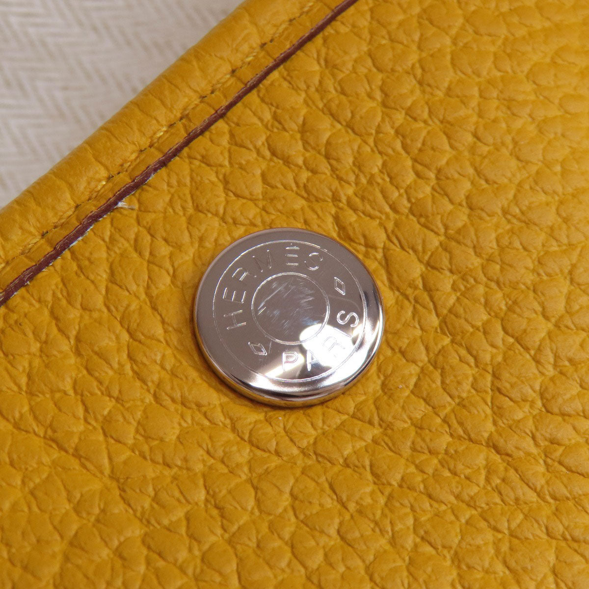 HERMES Tote Bag Country yellow Garden Party PM Jaune Ambre SilverMetal Women Used
