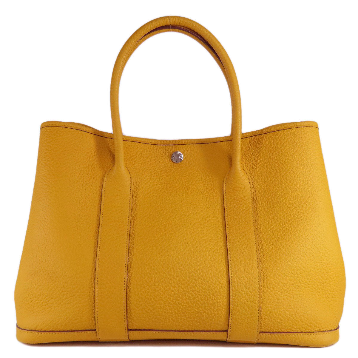 HERMES Tote Bag Country yellow Garden Party PM Jaune Ambre SilverMetal Women Used