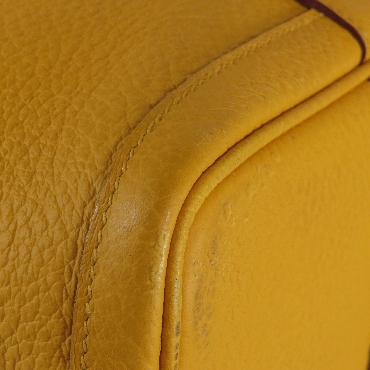HERMES Tote Bag Country yellow Garden Party PM Jaune Ambre SilverMetal Women Used