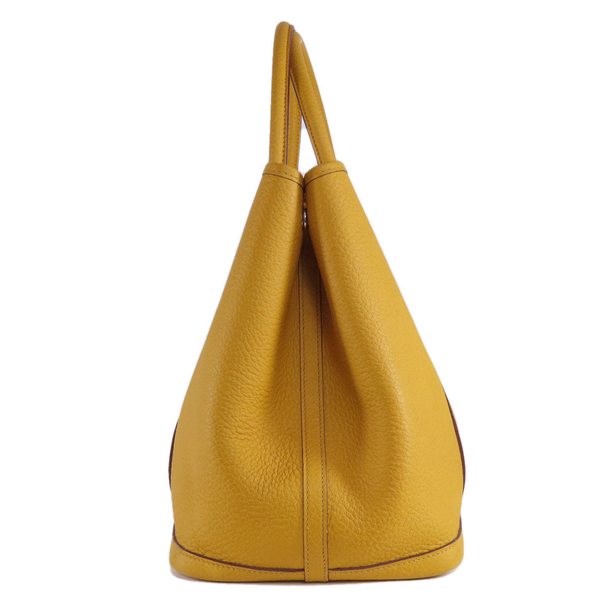 HERMES Tote Bag Country yellow Garden Party PM Jaune Ambre SilverMetal Women Used