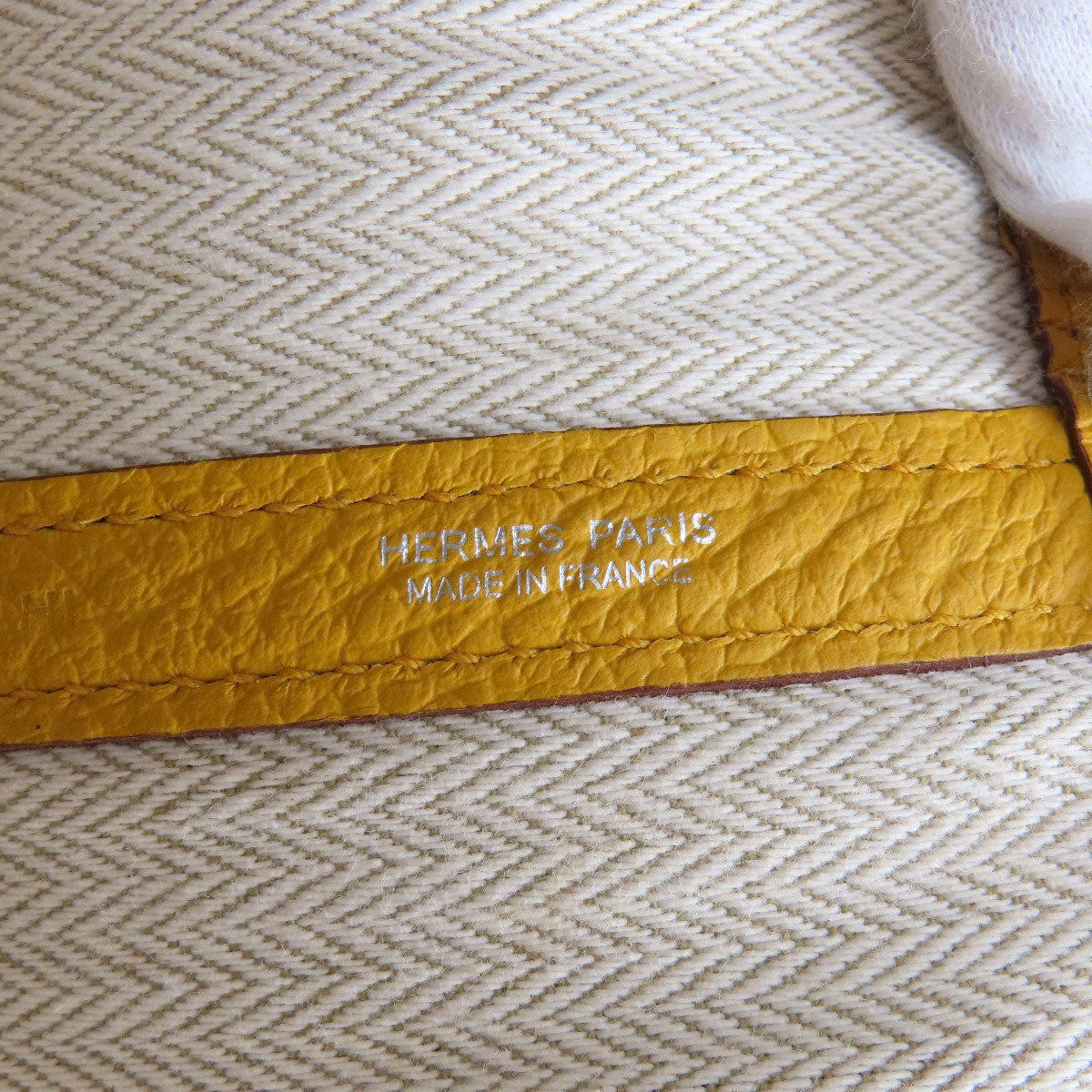 HERMES Tote Bag Country yellow Garden Party PM Jaune Ambre SilverMetal Women Used