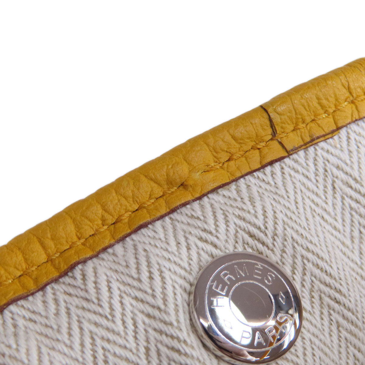 HERMES Tote Bag Country yellow Garden Party PM Jaune Ambre SilverMetal Women Used