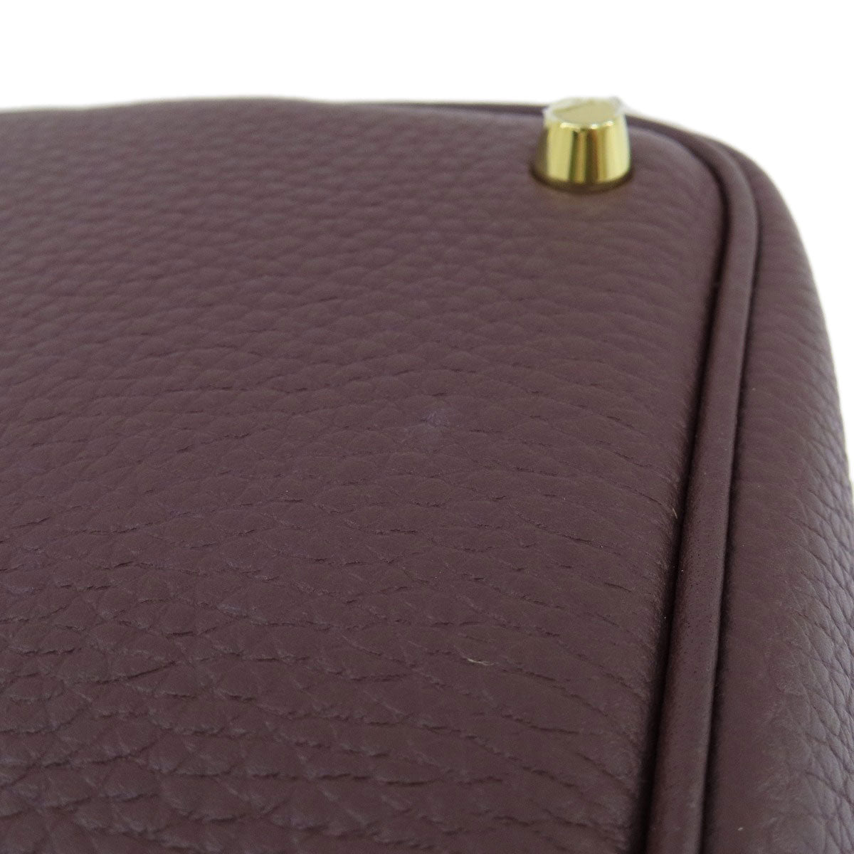 HERMES Handbag Taurillon Clemence Red Picotin Lock PM Gold Metal
