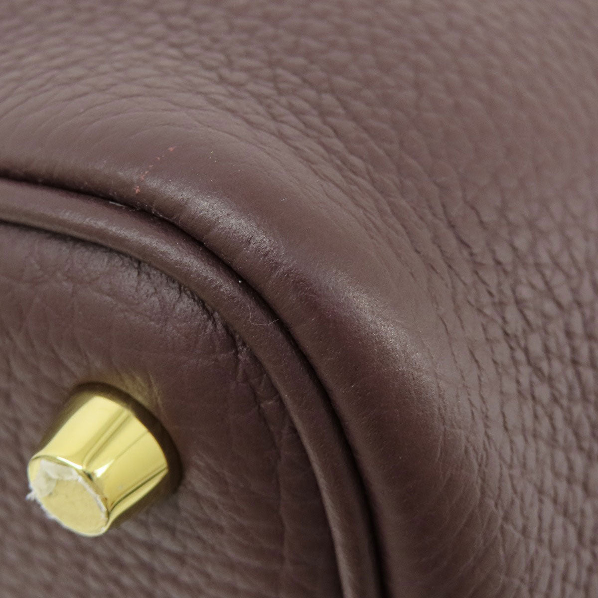 HERMES Handbag Taurillon Clemence Red Picotin Lock PM Gold Metal