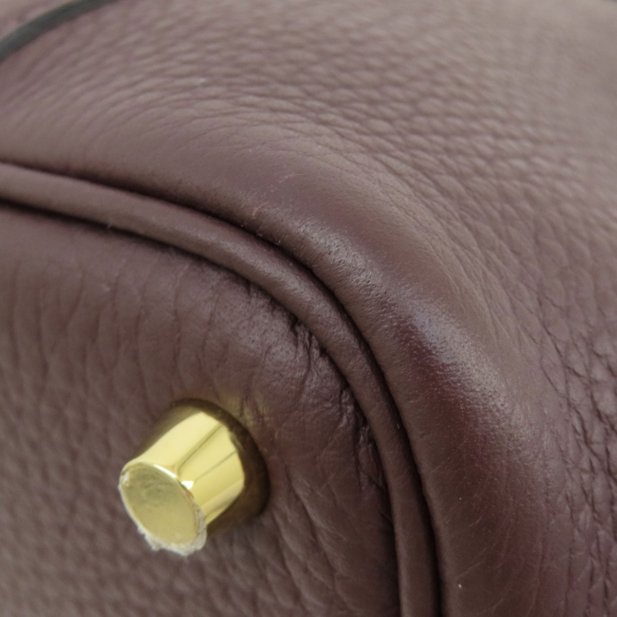HERMES Handbag Taurillon Clemence Red Picotin Lock PM Gold Metal