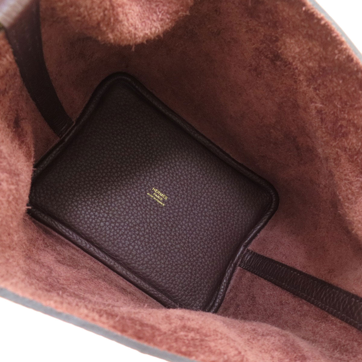 HERMES Handbag Taurillon Clemence Red Picotin Lock PM Gold Metal