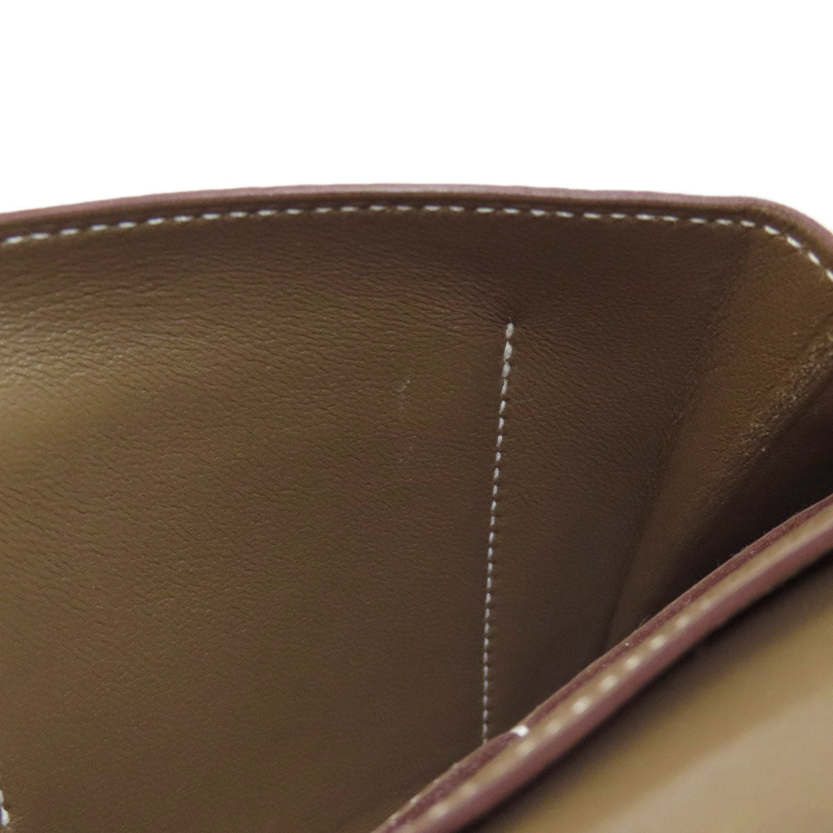 HERMES Long Wallet Purse Togo beige Dogon GM Etop Silver Metal