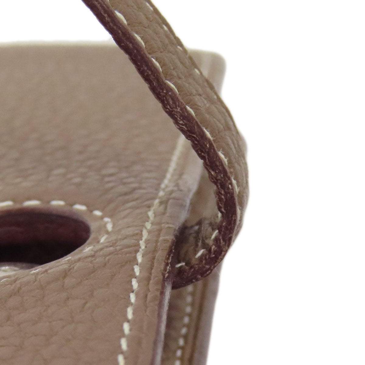 HERMES Long Wallet Purse Togo beige Dogon GM Etop Silver Metal