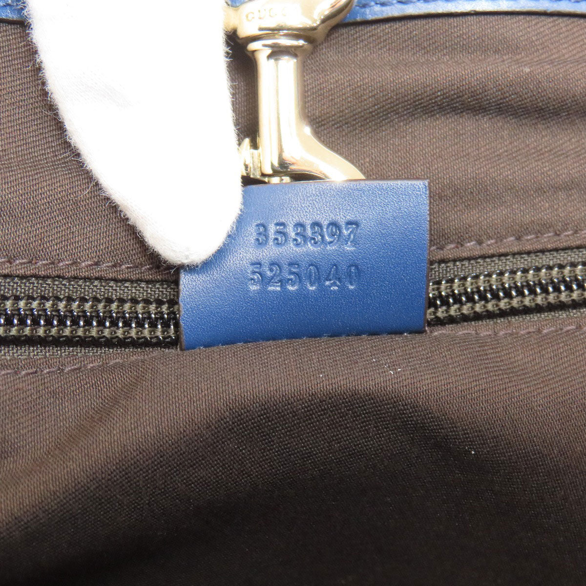 GUCCI Tote Bag 353397 leather blue Diamante Women Used