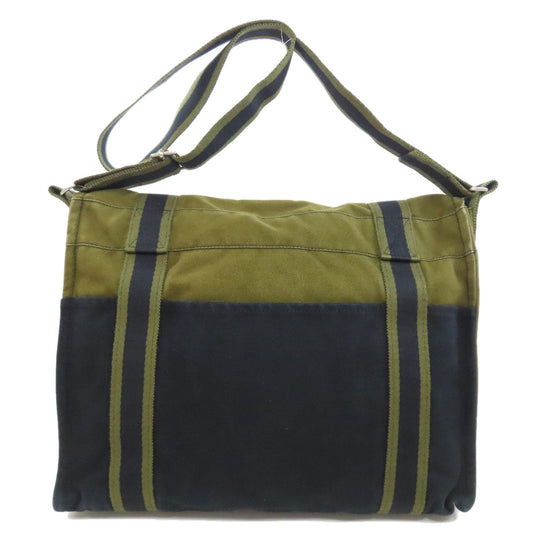 HERMES Shoulder Bag canvas black Sac Fourre Tout Bassus Women Used