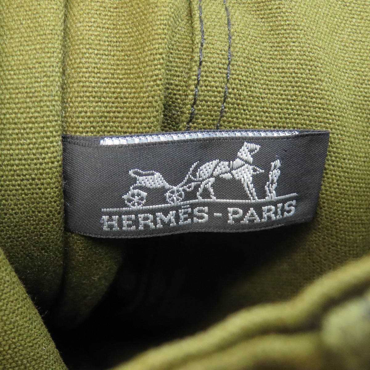 HERMES Shoulder Bag canvas black Sac Fourre Tout Bassus Women Used