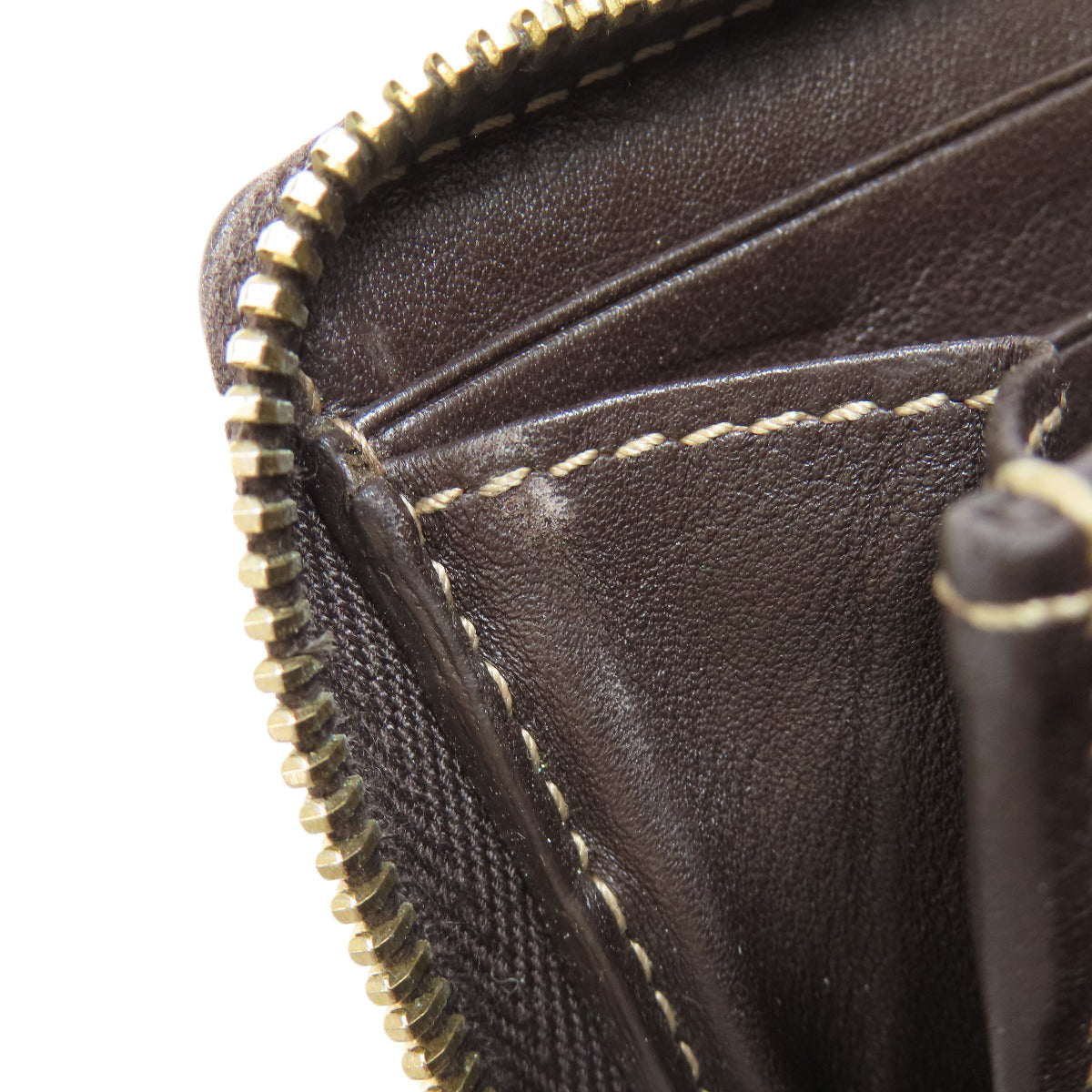 GUCCI Long Wallet Purse 245914 canvas Brown Zip Around GG Women Used