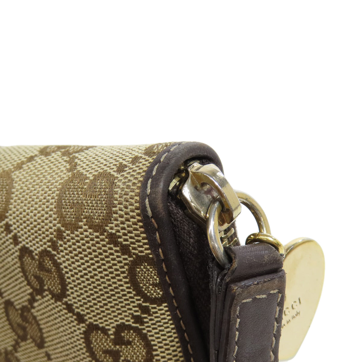 GUCCI Long Wallet Purse 245914 canvas Brown Zip Around GG Women Used