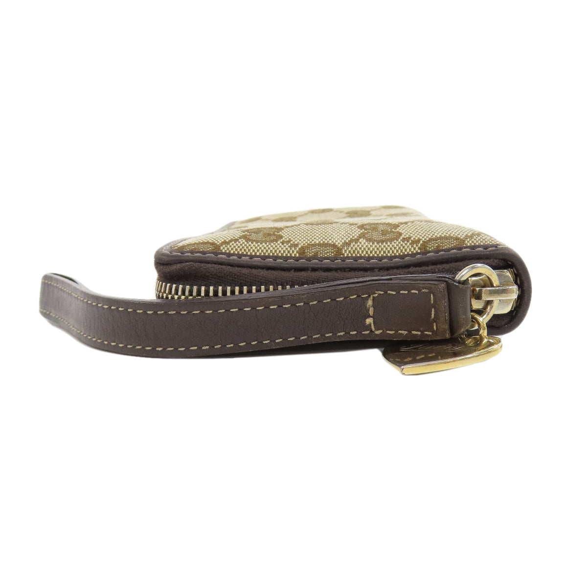 GUCCI Long Wallet Purse 245914 canvas Brown Zip Around GG Women Used