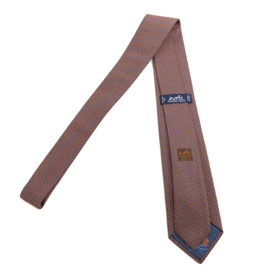 HERMES tie silk Navy Overall handle