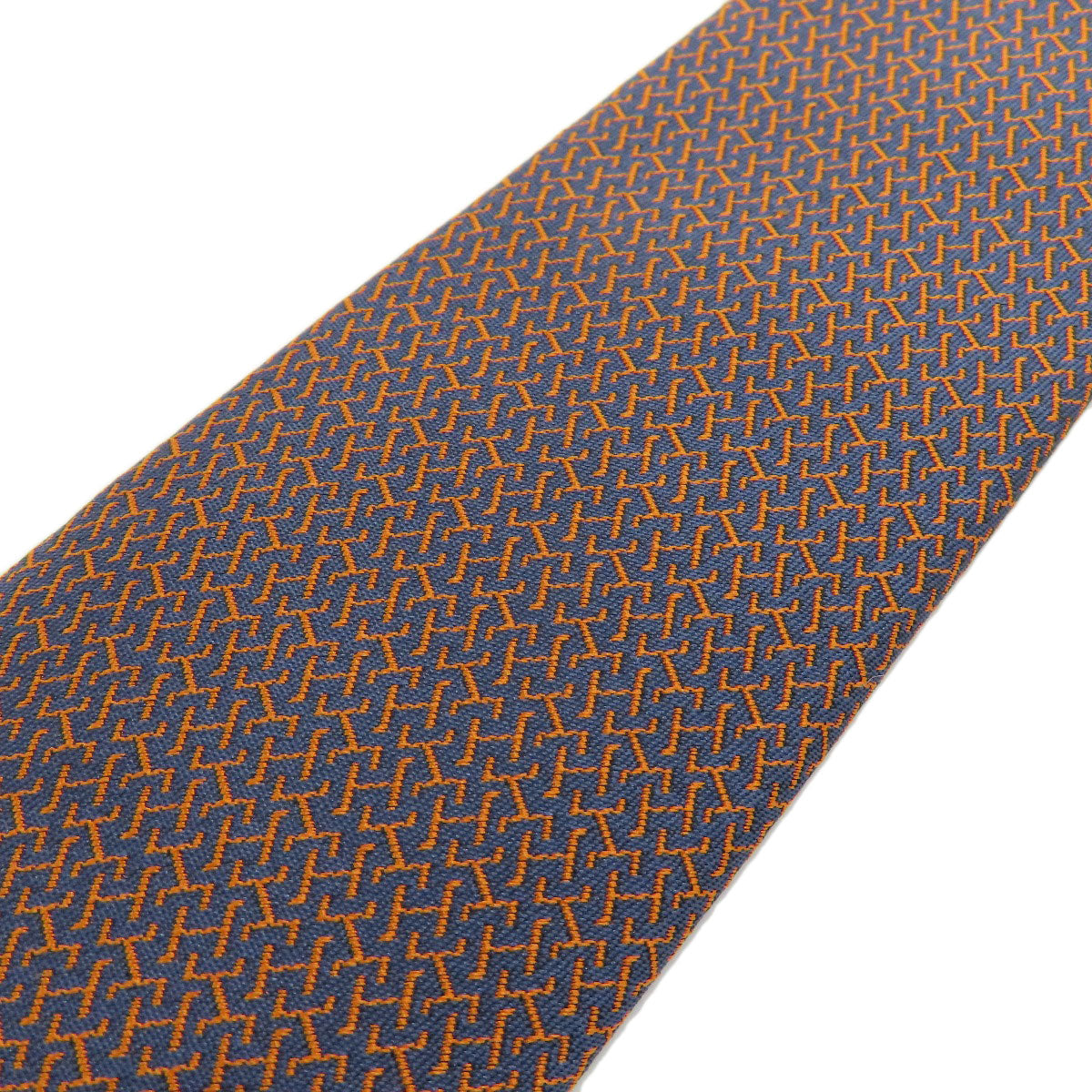 HERMES tie silk Navy Overall handle