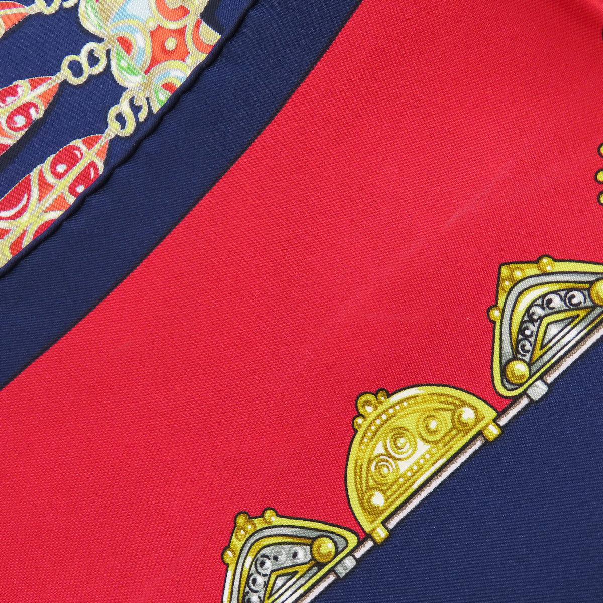 HERMES scarf silk Navy Carre90 Women Used