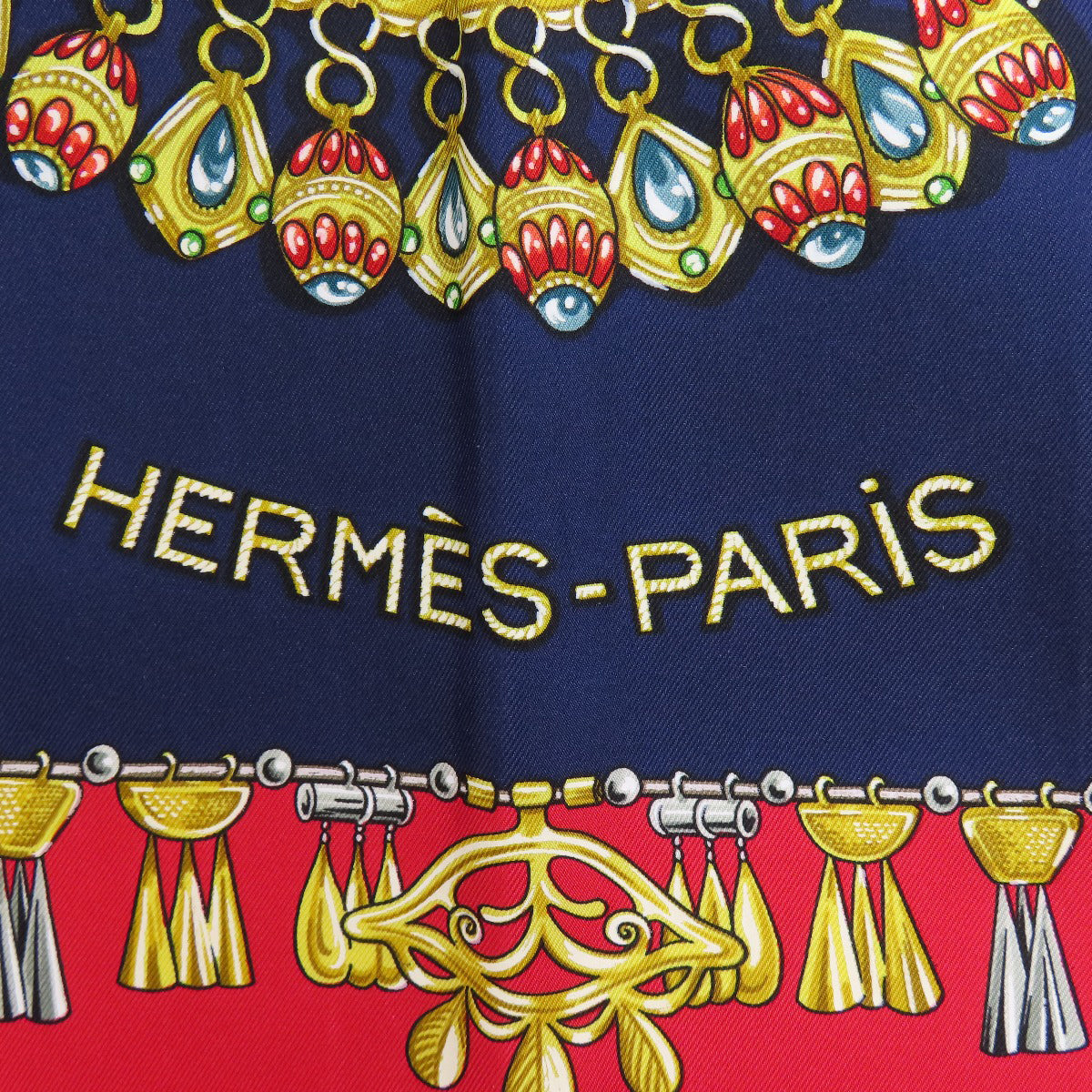 HERMES scarf silk Navy Carre90 Women Used