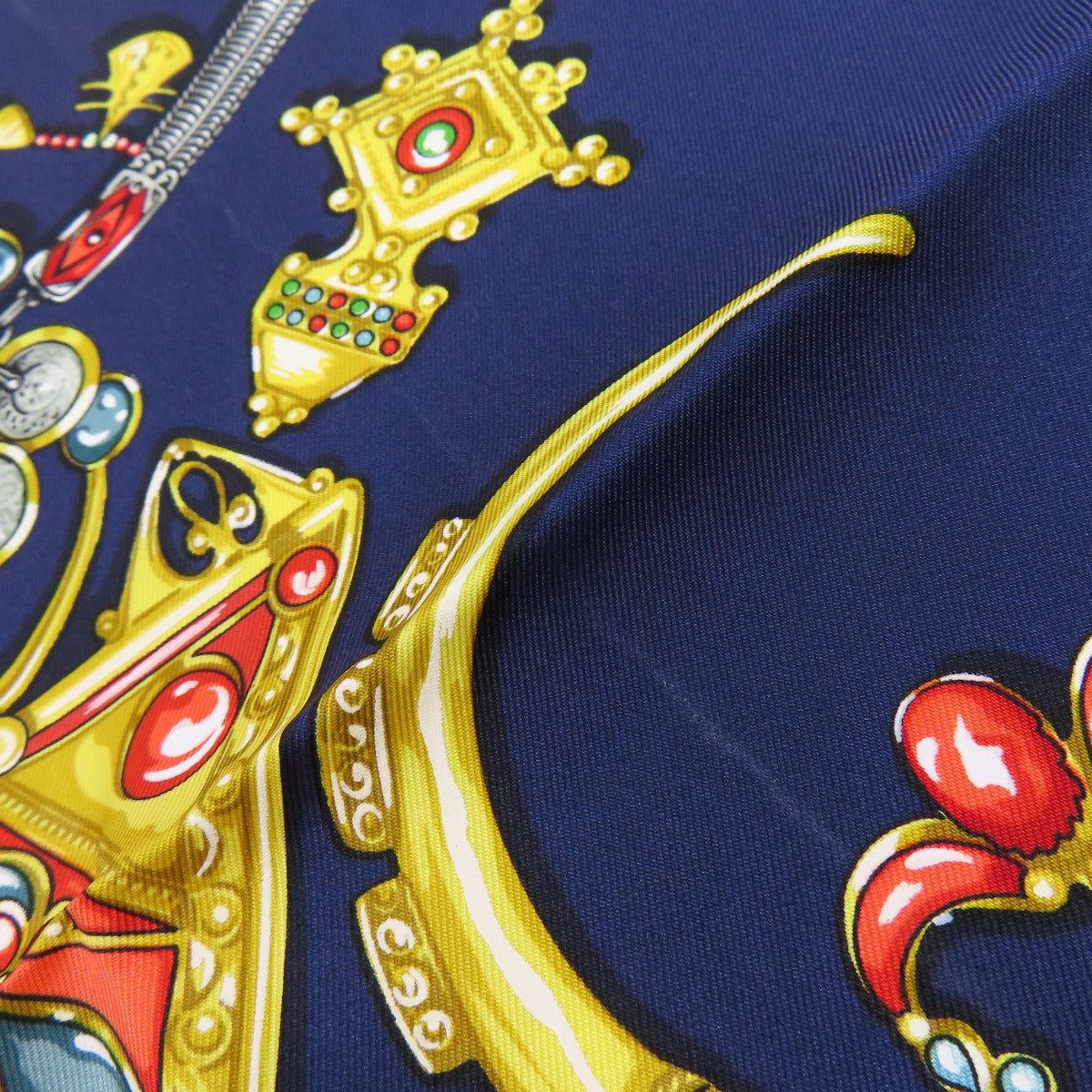 HERMES scarf silk Navy Carre90 Women Used