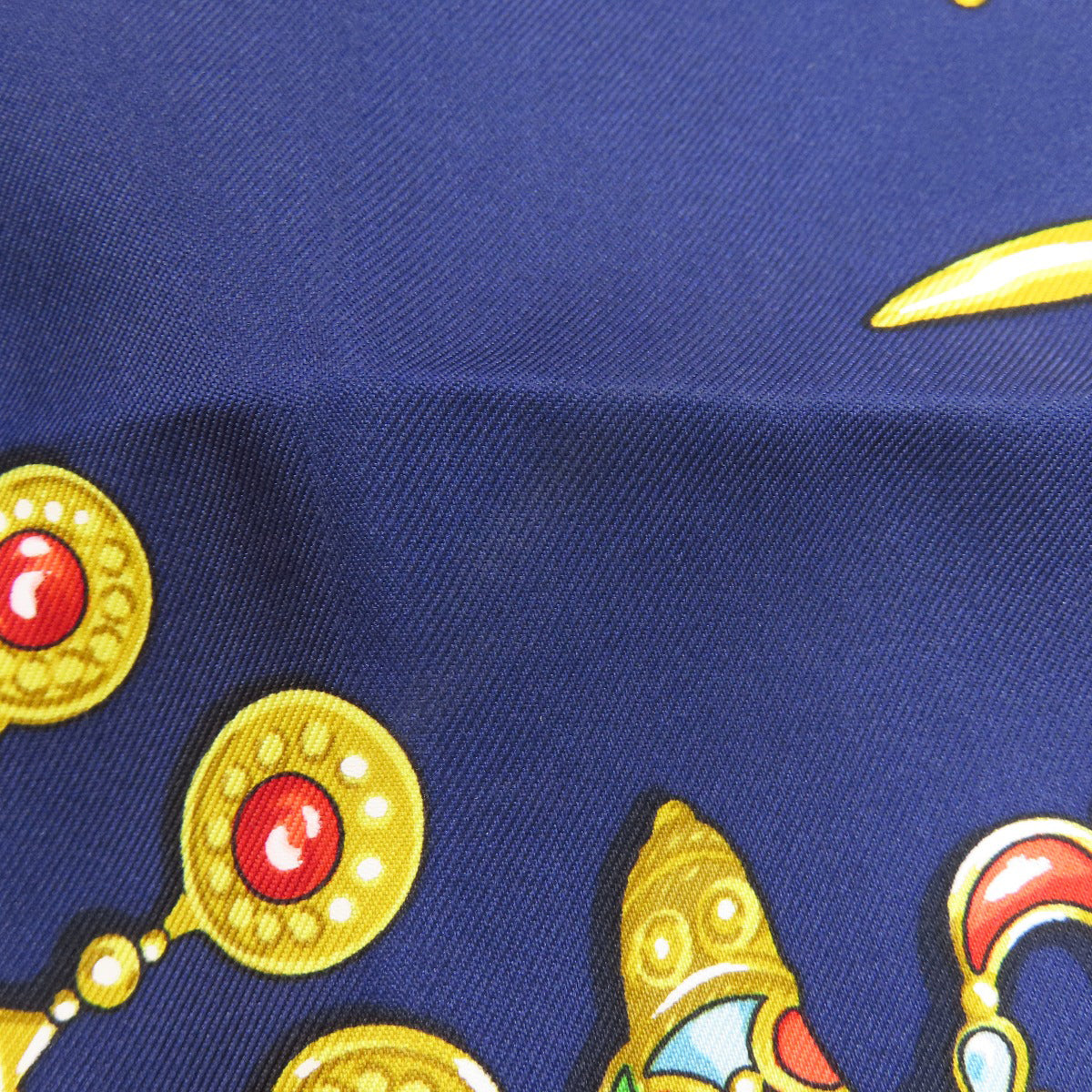 HERMES scarf silk Navy Carre90 Women Used