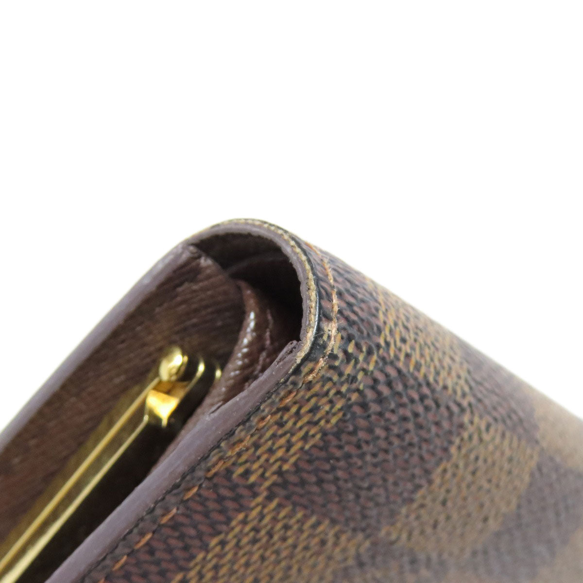 LOUIS VUITTON Bifold Wallet N61674 Damier canvas Brown Portefeuille Vienova Women Used
