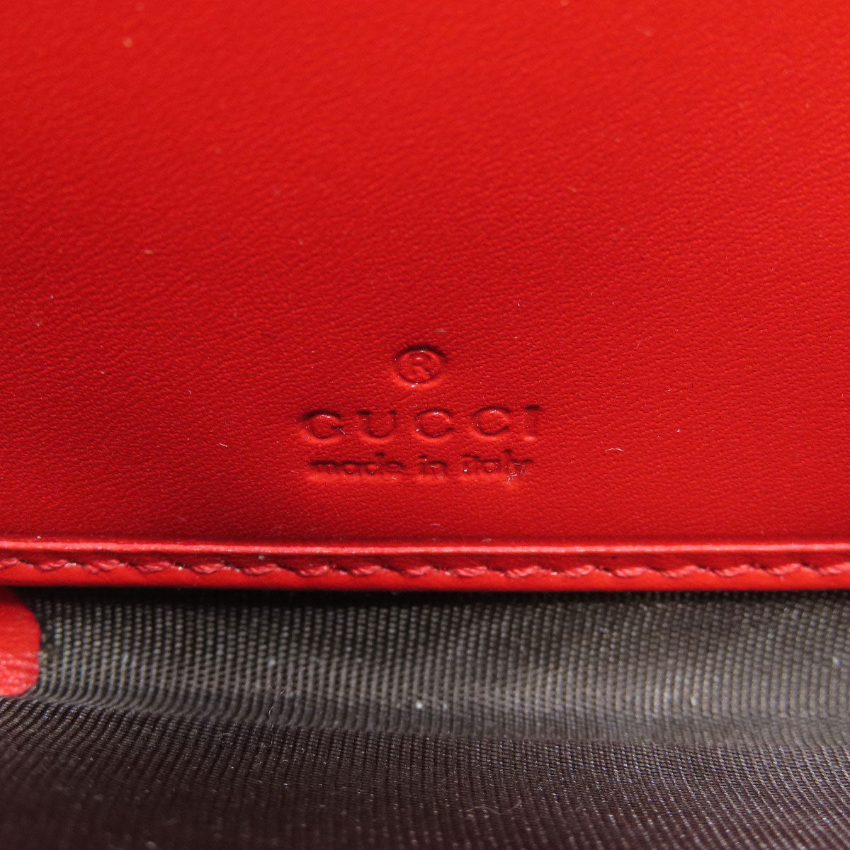 GUCCI Long Wallet Purse 307990 leather Red Diamante Women Used