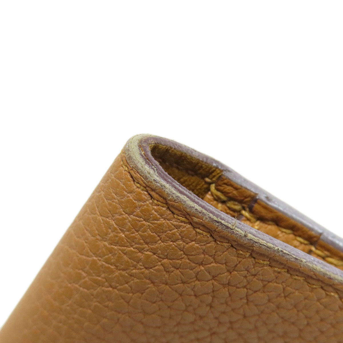 HERMES Long Wallet Purse Taurillon Clemence Brown Dogon Long SilverMetal