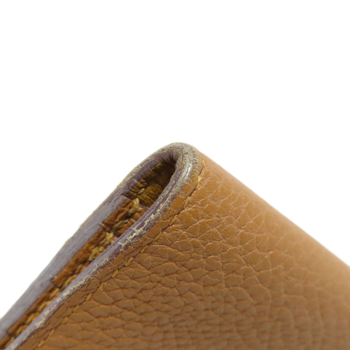 HERMES Long Wallet Purse Taurillon Clemence Brown Dogon Long SilverMetal