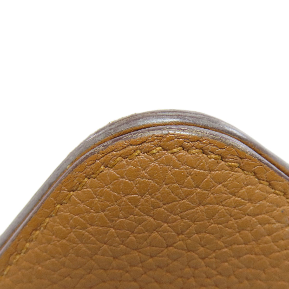 HERMES Long Wallet Purse Taurillon Clemence Brown Dogon Long SilverMetal