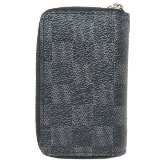 LOUIS VUITTON Coin case N63076 Damier canvas black Zippy coin purse mens Used