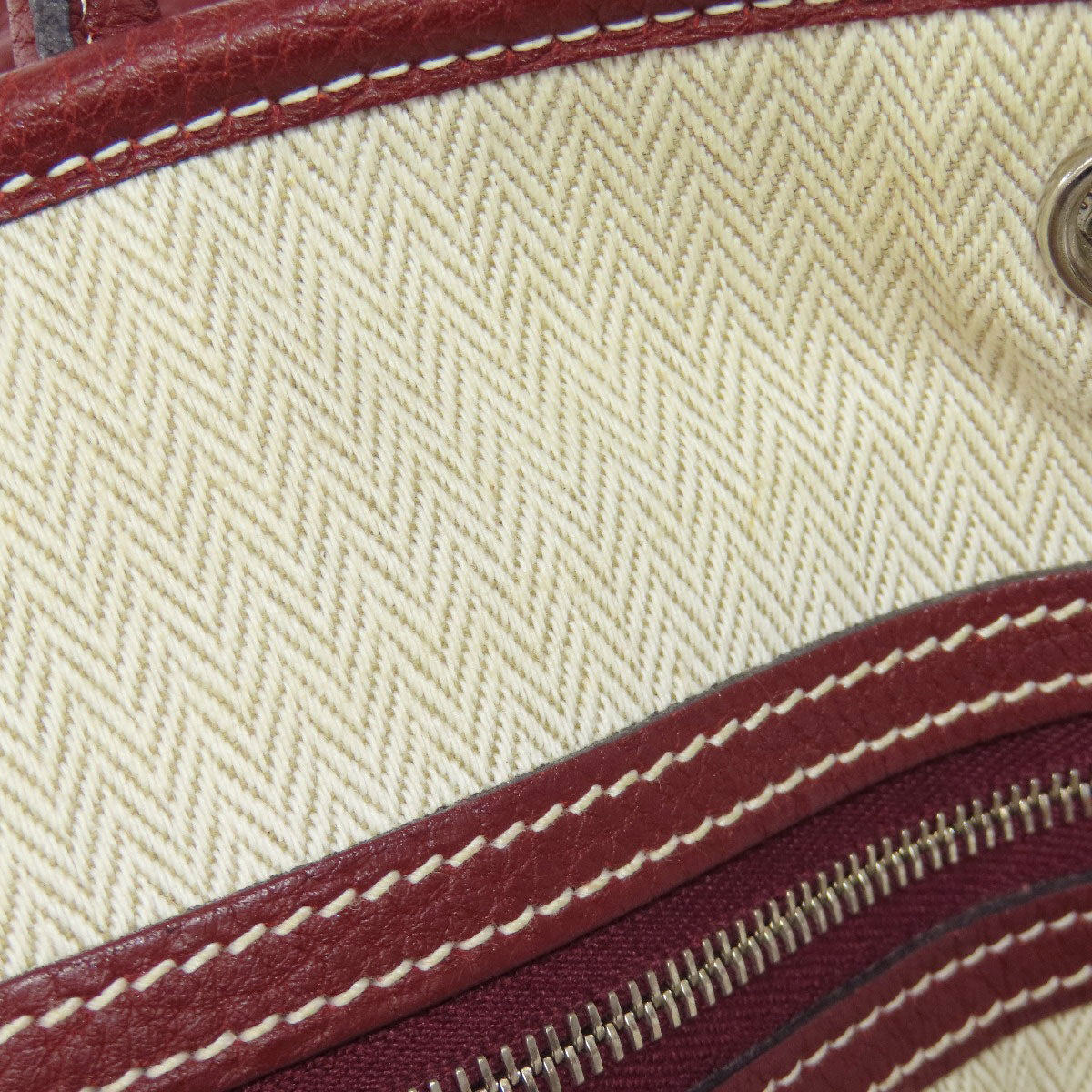 HERMES Tote Bag Taurillon Clemence Red Garden Party PM SilverMetal Women Used