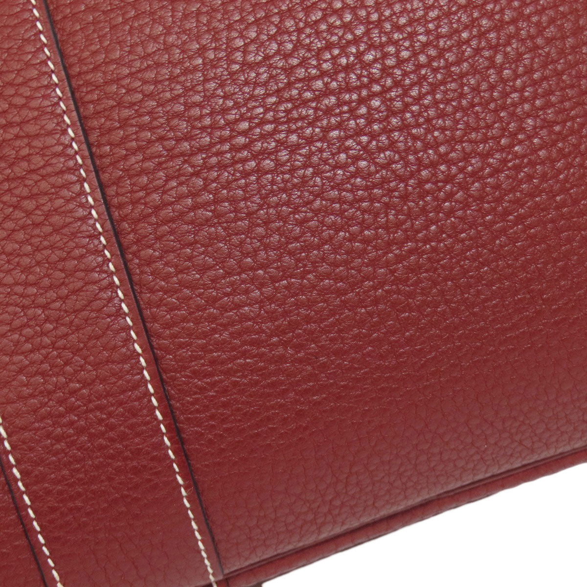 HERMES Tote Bag Taurillon Clemence Red Garden Party PM SilverMetal Women Used