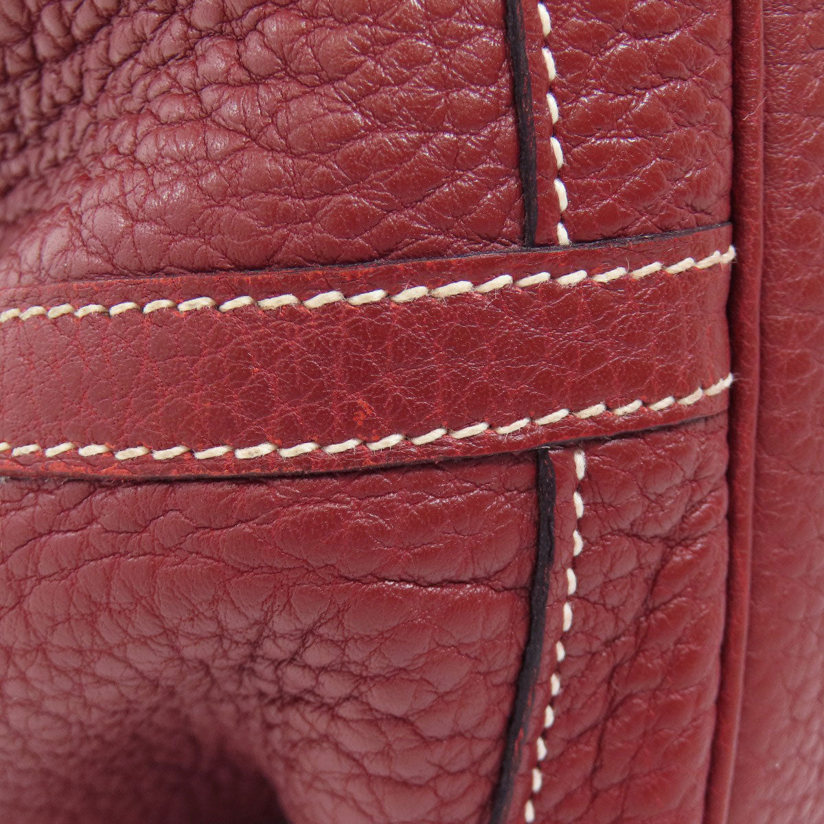 HERMES Tote Bag Taurillon Clemence Red Garden Party PM SilverMetal Women Used