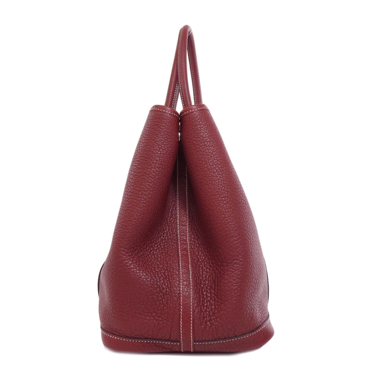 HERMES Tote Bag Taurillon Clemence Red Garden Party PM SilverMetal Women Used