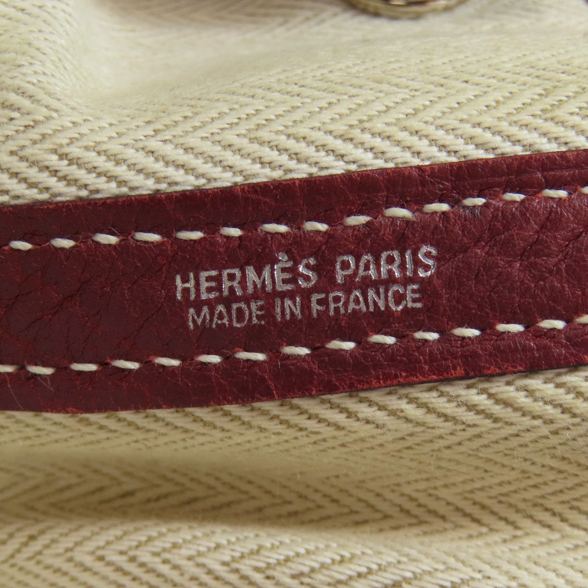 HERMES Tote Bag Taurillon Clemence Red Garden Party PM SilverMetal Women Used