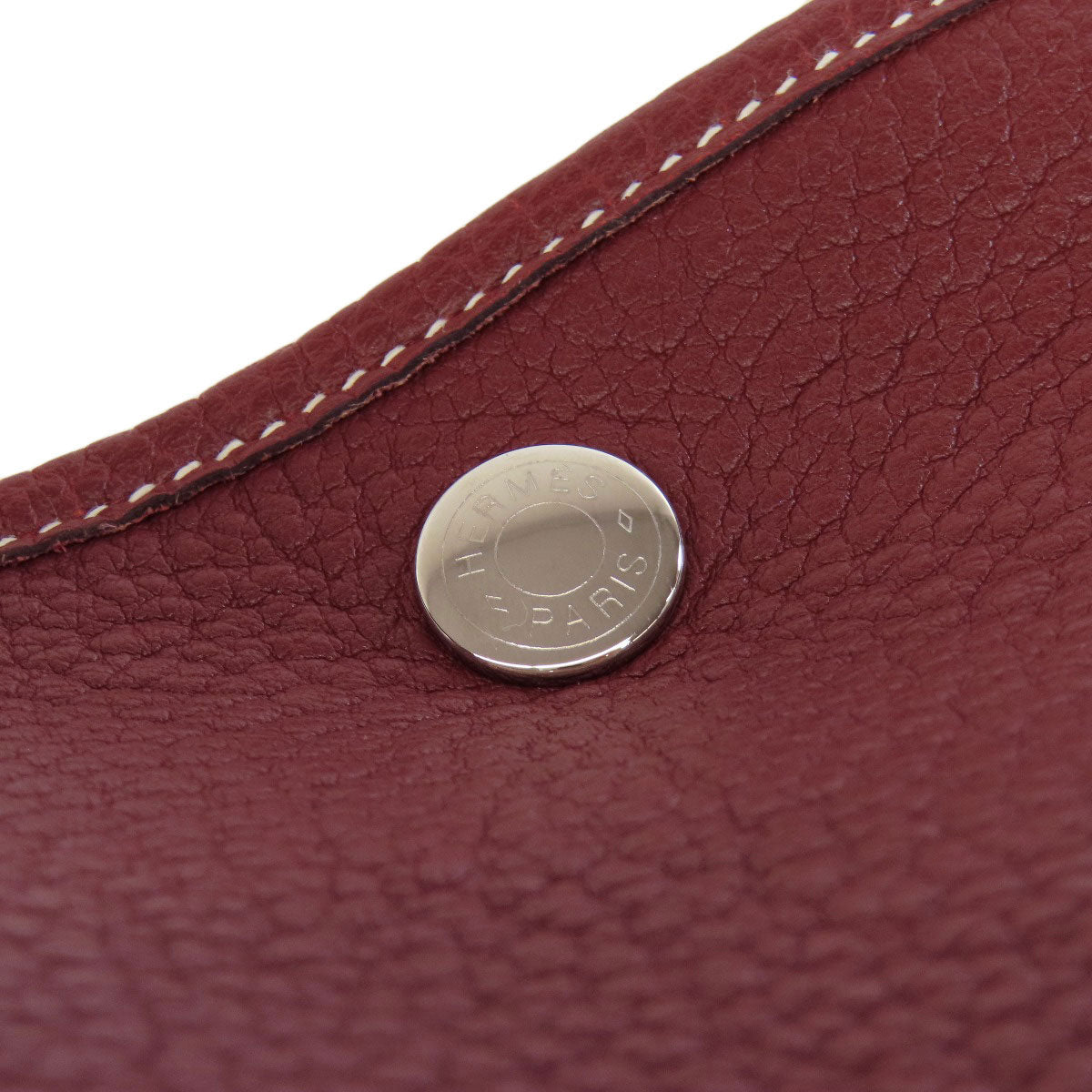 HERMES Tote Bag Taurillon Clemence Red Garden Party PM SilverMetal Women Used