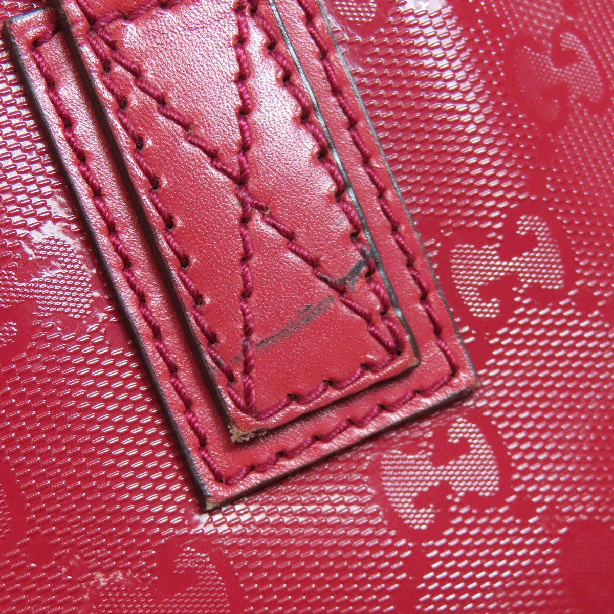 GUCCI Tote Bag 211138 PVC Red GG implementation Women Used