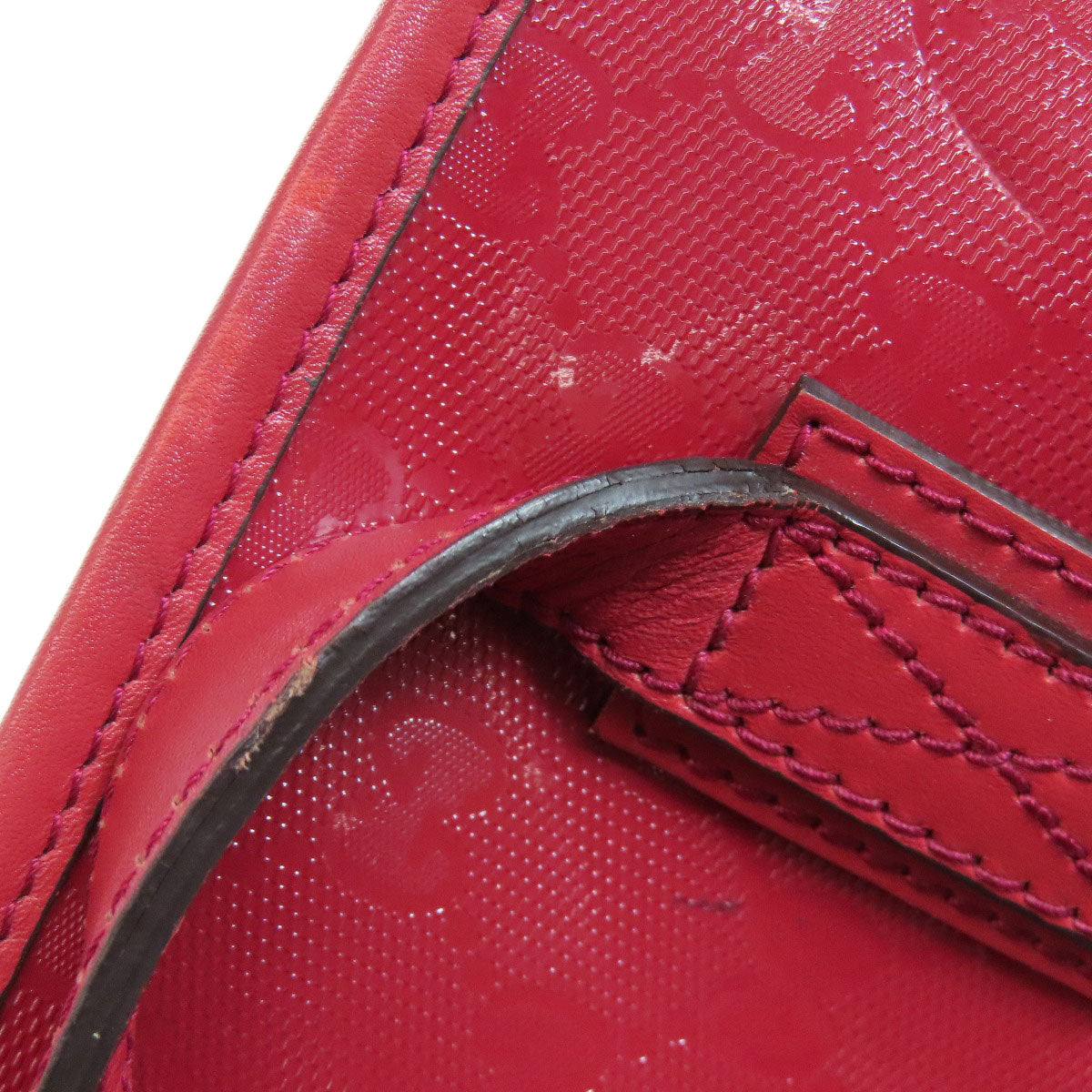 GUCCI Tote Bag 211138 PVC Red GG implementation Women Used