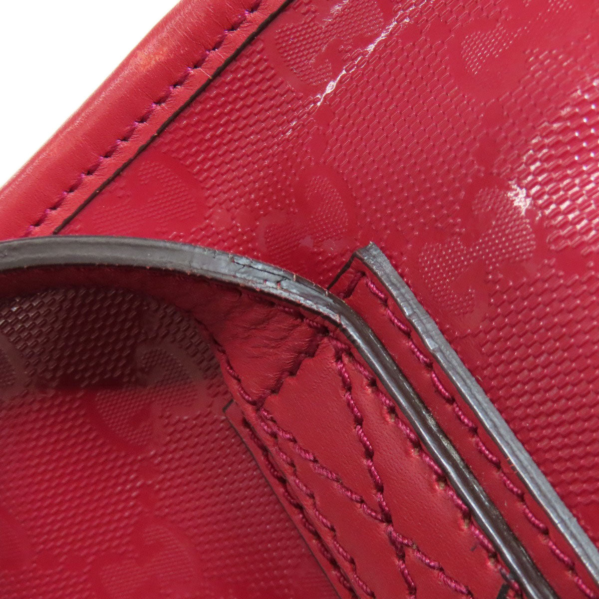 GUCCI Tote Bag 211138 PVC Red GG implementation Women Used