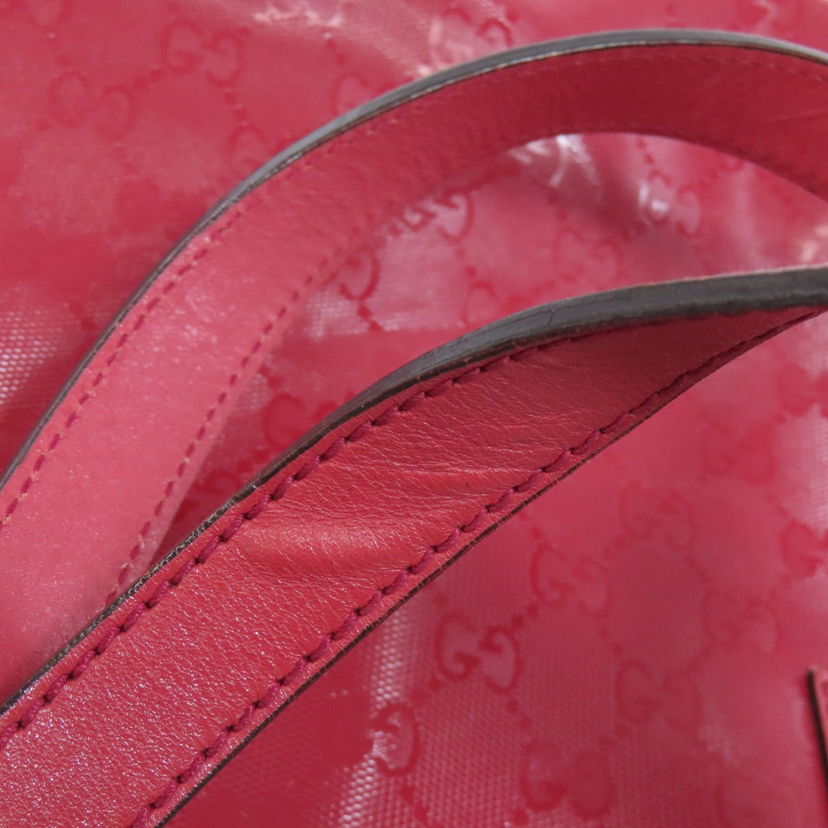 GUCCI Tote Bag 211138 PVC Red GG implementation Women Used